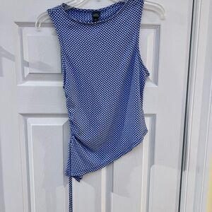 Ladies Size Medium Wild Fable Blue Checkered Tank Top Lightweight GUC